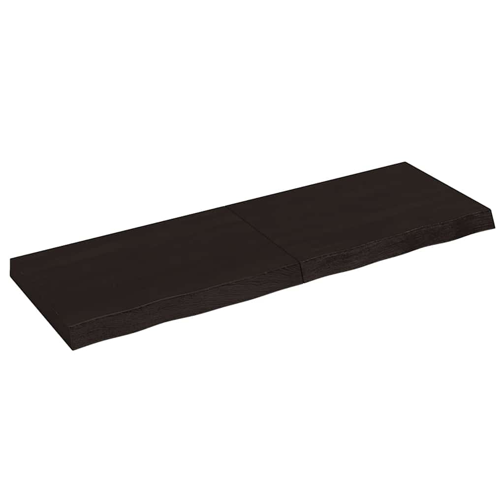 Piano Tavolo Marrone 120x40x(2-6) cm Rovere Massello Trattato