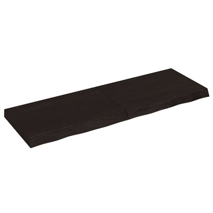 Piano Tavolo Marrone 120x40x(2-6) cm Rovere Massello Trattato