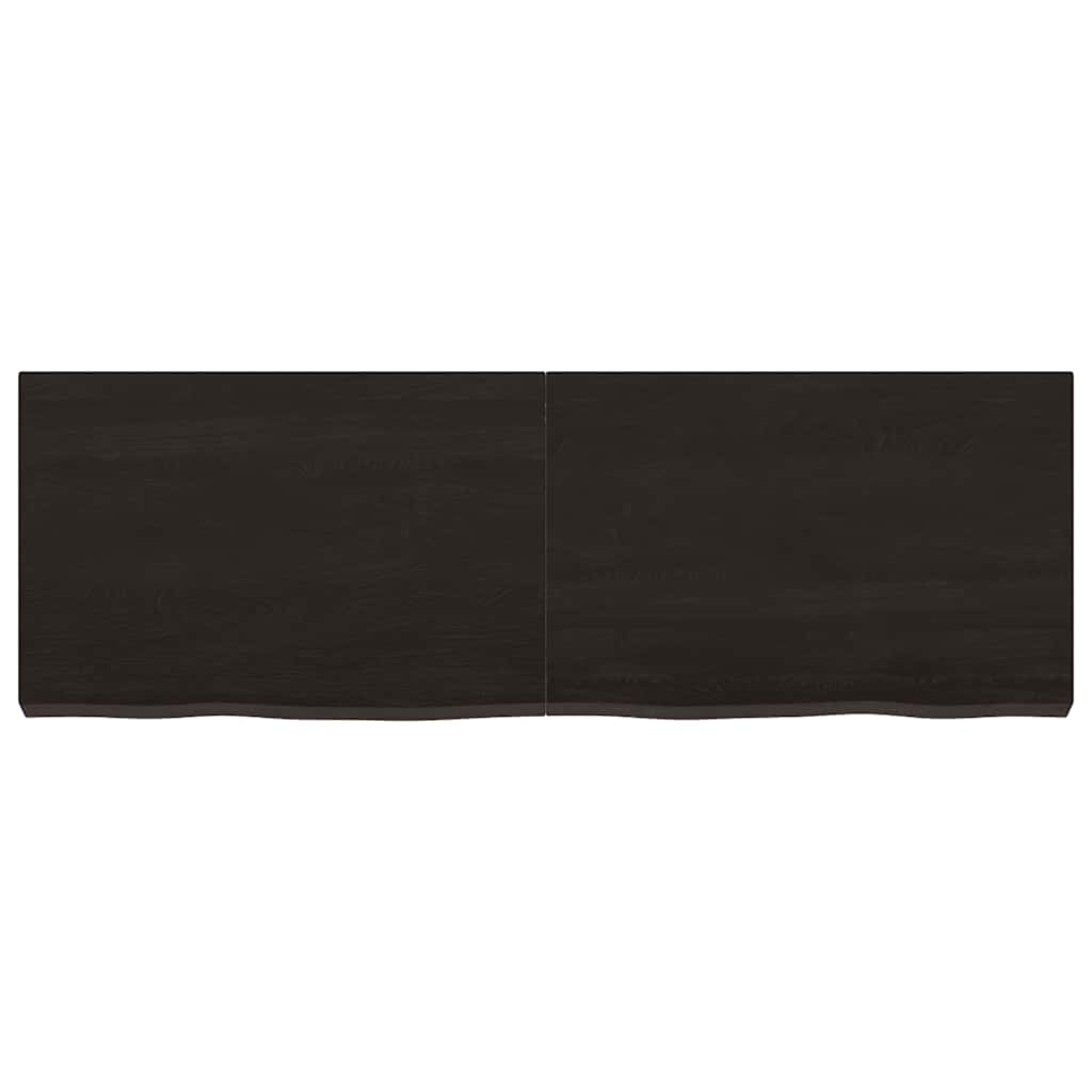 Piano Tavolo Marrone 120x40x(2-6) cm Rovere Massello Trattato