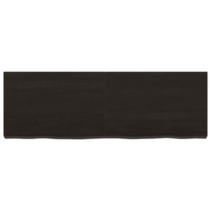 Piano Tavolo Marrone 120x40x(2-6) cm Rovere Massello Trattato