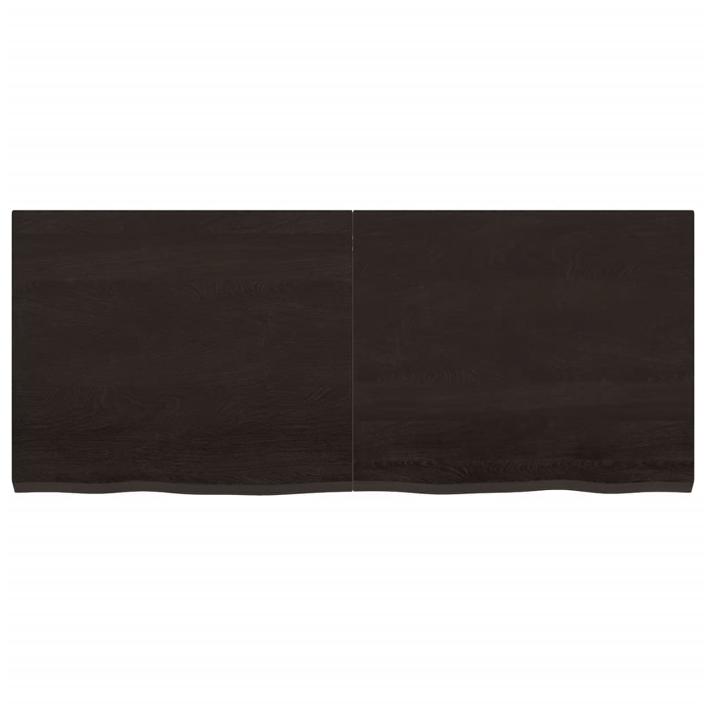 Piano Tavolo Marrone 120x50x(2-4) cm Rovere Massello Trattato