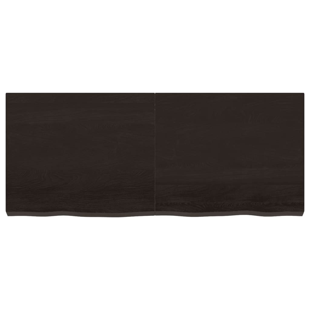 Piano Tavolo Marrone 120x50x(2-6) cm Rovere Massello Trattato