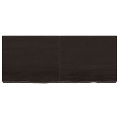 Piano Tavolo Marrone 120x50x(2-6) cm Rovere Massello Trattato