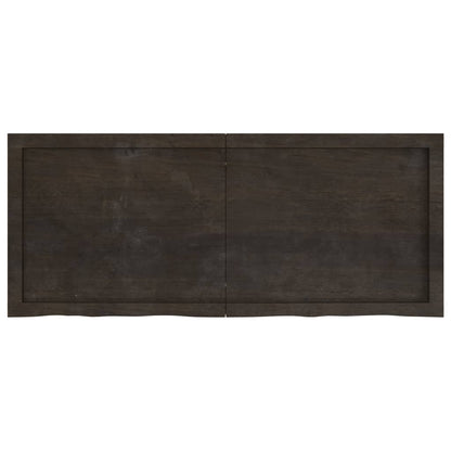 Piano Tavolo Marrone 120x50x(2-6) cm Rovere Massello Trattato