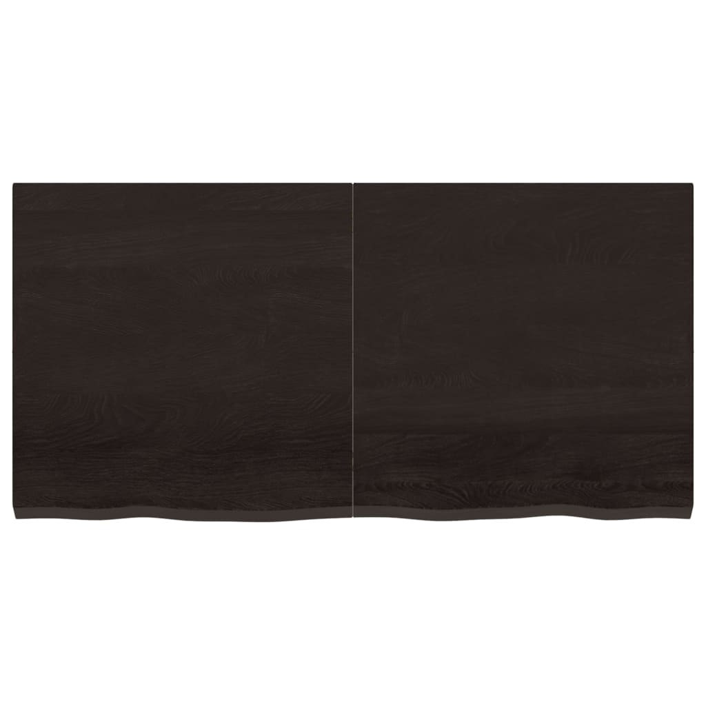 Piano Tavolo Marrone 120x60x(2-4) cm Rovere Massello Trattato