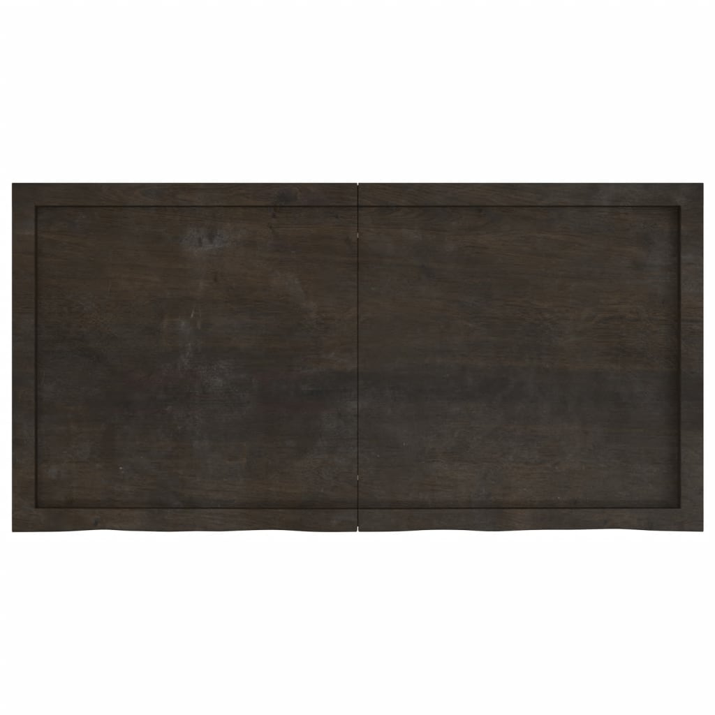 Piano Tavolo Marrone 120x60x(2-4) cm Rovere Massello Trattato