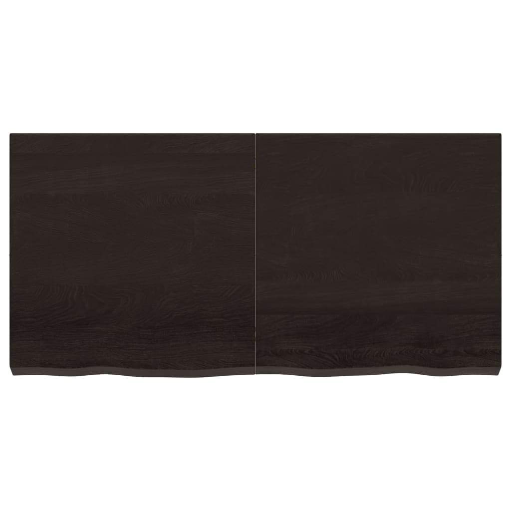 Piano Tavolo Marrone 120x60x(2-6) cm Rovere Massello Trattato