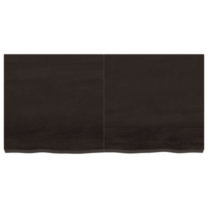 Piano Tavolo Marrone 120x60x(2-6) cm Rovere Massello Trattato