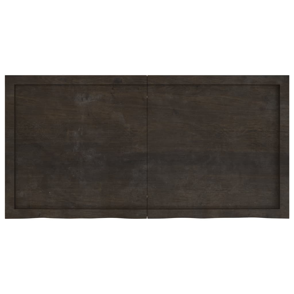 Piano Tavolo Marrone 120x60x(2-6) cm Rovere Massello Trattato