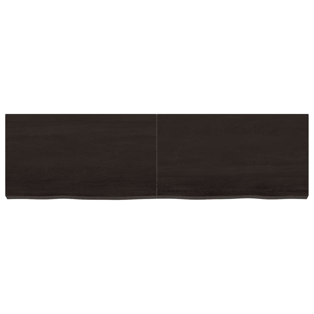 Piano Tavolo Marrone 140x40x(2-6) cm Rovere Massello Trattato