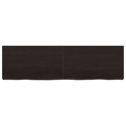 Piano Tavolo Marrone 140x40x(2-6) cm Rovere Massello Trattato