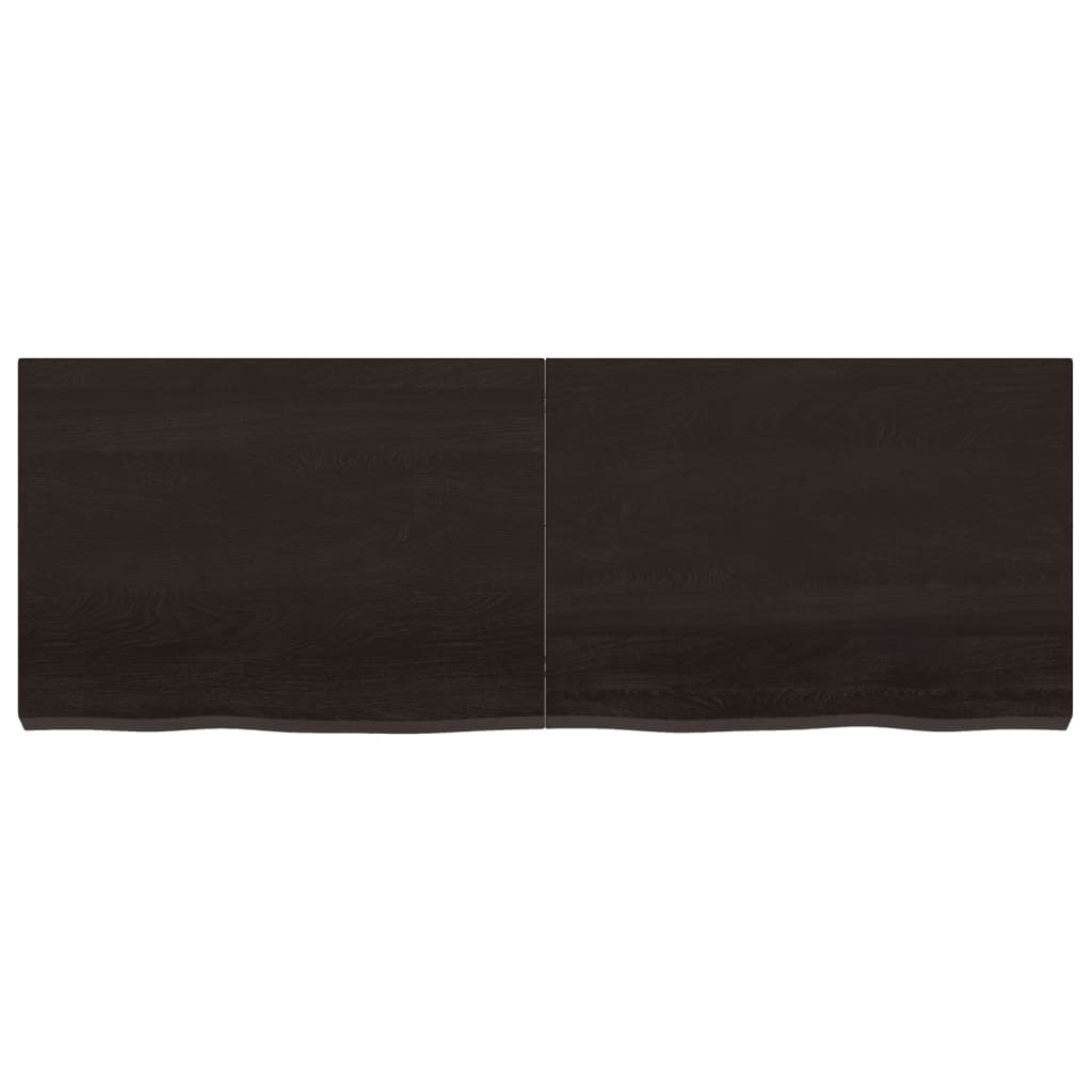 Piano Tavolo Marrone 140x50x(2-6) cm Rovere Massello Trattato