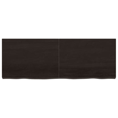 Piano Tavolo Marrone 140x50x(2-6) cm Rovere Massello Trattato