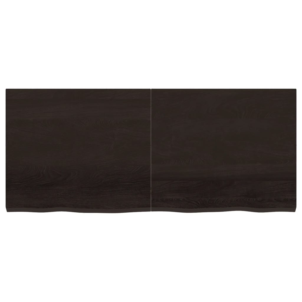 Piano Tavolo Marrone 140x60x(2-4) cm Rovere Massello Trattato