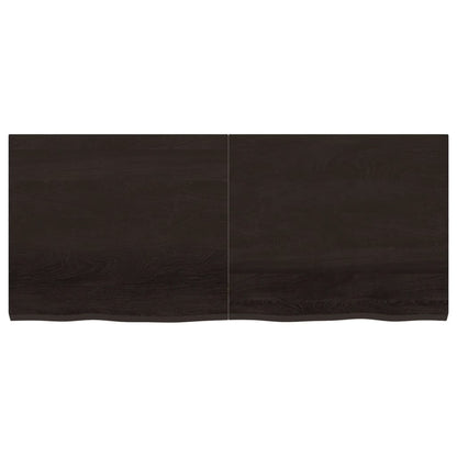 Piano Tavolo Marrone 140x60x(2-4) cm Rovere Massello Trattato