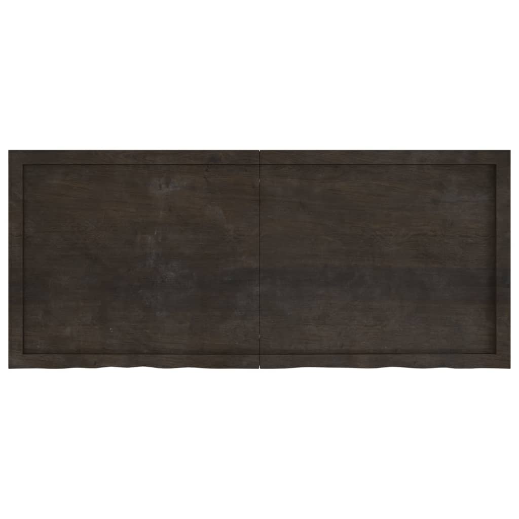 Piano Tavolo Marrone 140x60x(2-4) cm Rovere Massello Trattato