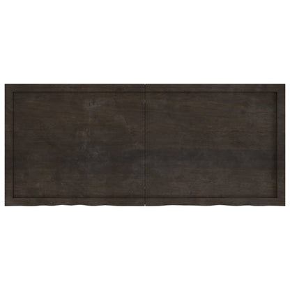 Piano Tavolo Marrone 140x60x(2-4) cm Rovere Massello Trattato