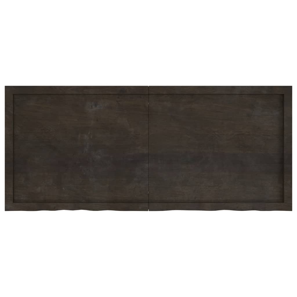 Piano Tavolo Marrone 140x60x(2-6) cm Rovere Massello Trattato