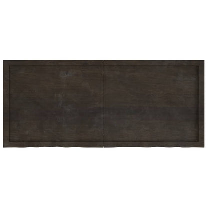 Piano Tavolo Marrone 140x60x(2-6) cm Rovere Massello Trattato