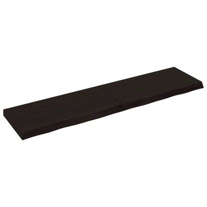 Piano Tavolo Marrone 160x40x(2-6) cm Rovere Massello Trattato