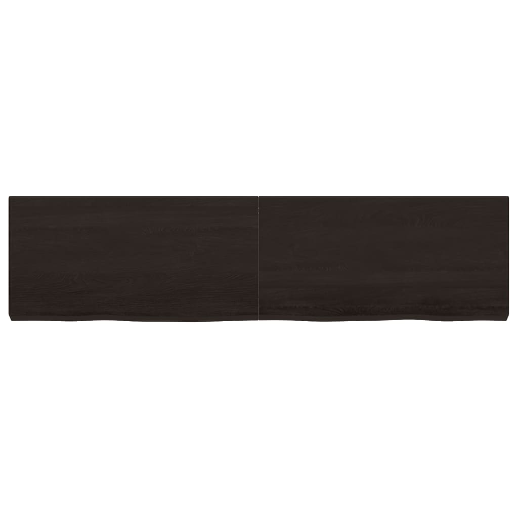 Piano Tavolo Marrone 160x40x(2-6) cm Rovere Massello Trattato