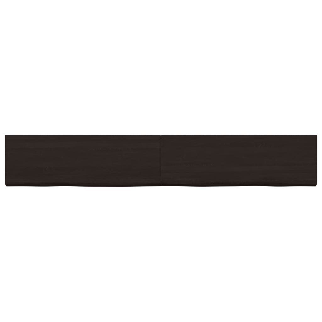 Piano Tavolo Marrone 180x40x(2-4) cm Rovere Massello Trattato