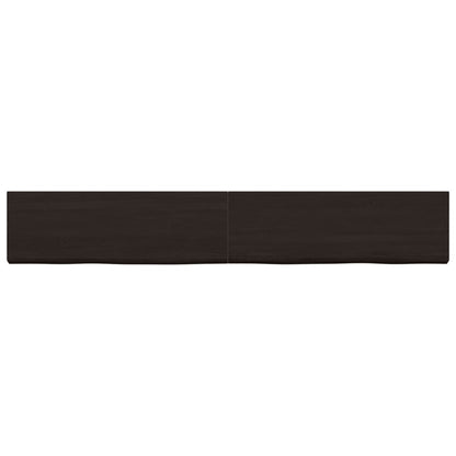 Piano Tavolo Marrone 180x40x(2-4) cm Rovere Massello Trattato