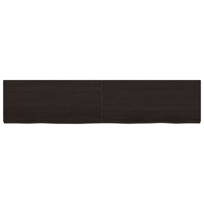 Piano Tavolo Marrone 180x40x(2-6) cm Rovere Massello Trattato