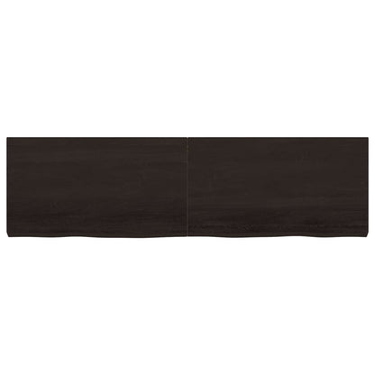 Piano Tavolo Marrone 180x50x(2-6) cm Rovere Massello Trattato