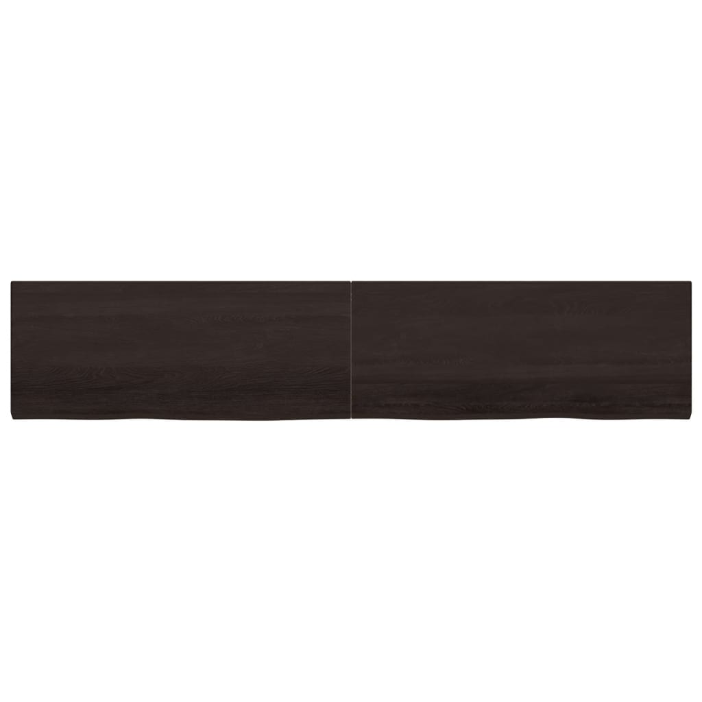 Piano Tavolo Marrone 200x40x(2-4) cm Rovere Massello Trattato