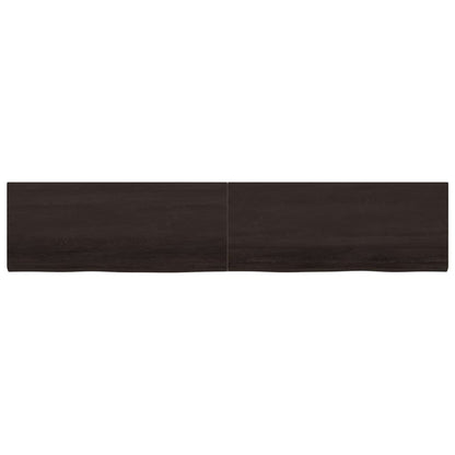 Piano Tavolo Marrone 200x40x(2-4) cm Rovere Massello Trattato