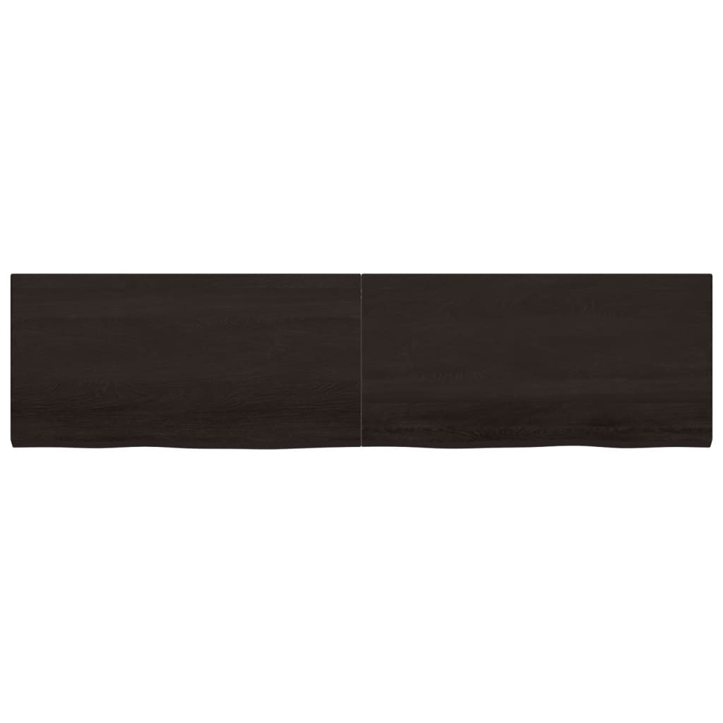 Piano Tavolo Marrone 200x50x(2-4) cm Rovere Massello Trattato