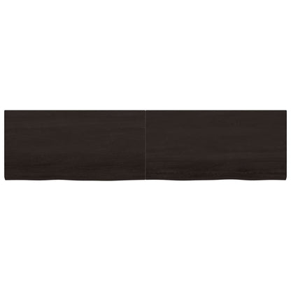 Piano Tavolo Marrone 200x50x(2-4) cm Rovere Massello Trattato