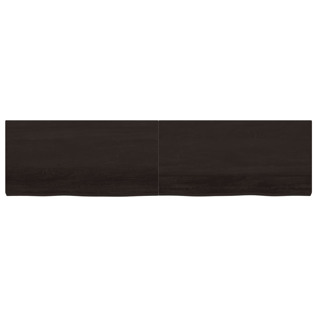Piano Tavolo Marrone 200x50x(2-6) cm Rovere Massello Trattato