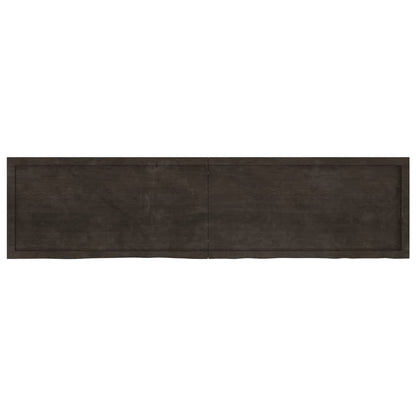 Piano Tavolo Marrone 200x50x(2-6) cm Rovere Massello Trattato