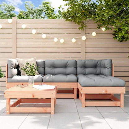Set Divani Giardino 5 pz con Cuscini Legno Massello di Douglas