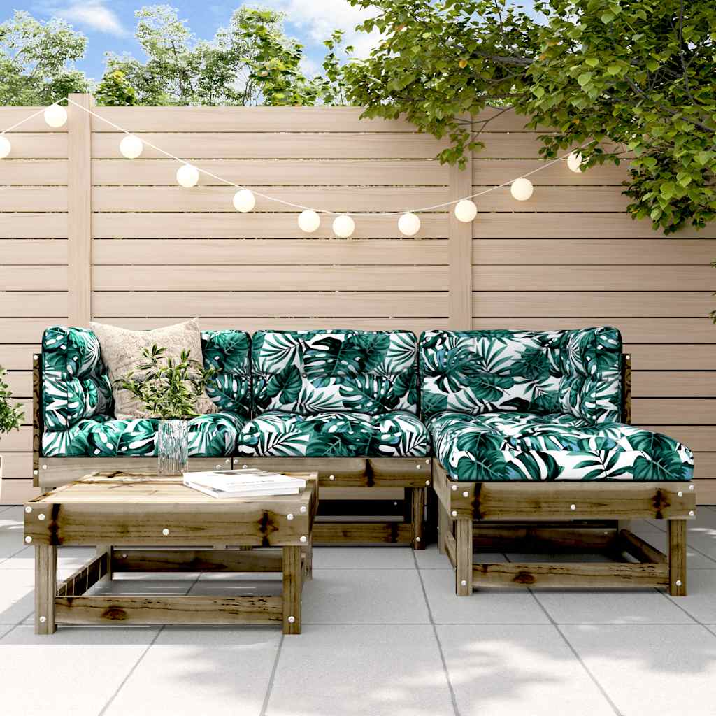 Set Divani da Giardino 5pz con Cuscini Legno Impregnato di Pino