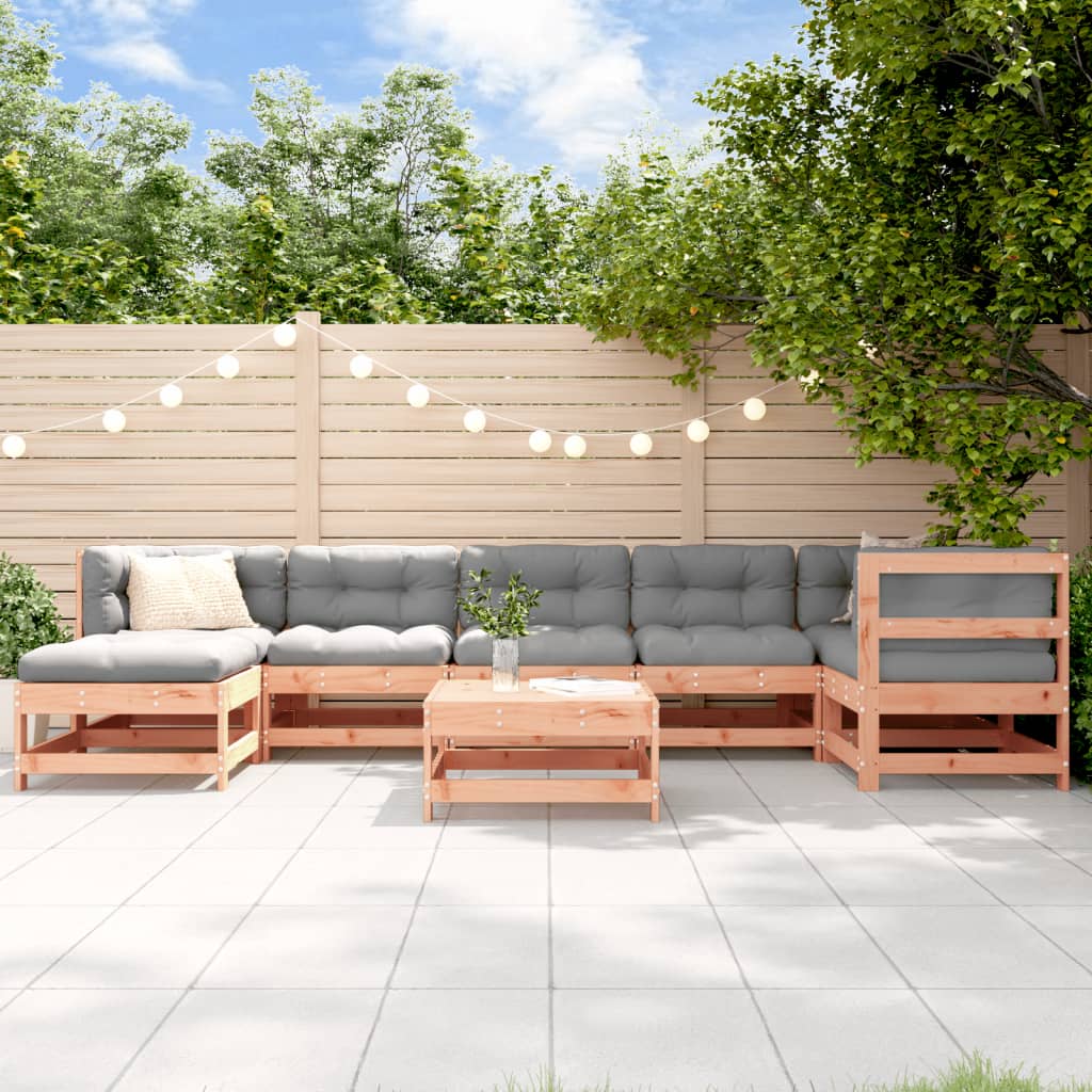 Set Divani Giardino 8 pz con Cuscini Legno Massello di Douglas