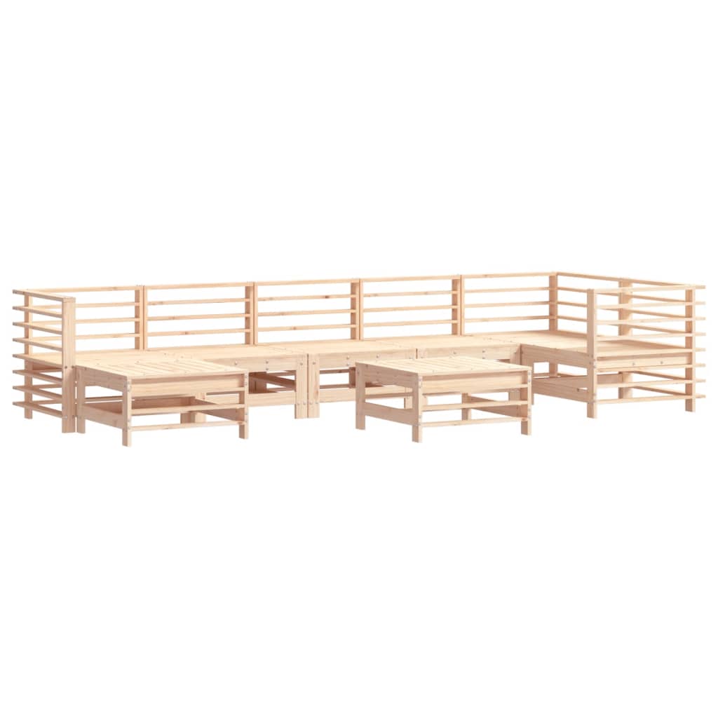 Set Divani da Giardino 8 pz con Cuscini in Legno Massello