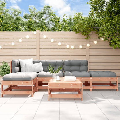 Set Divani Giardino 6 pz con Cuscini Legno Massello di Douglas