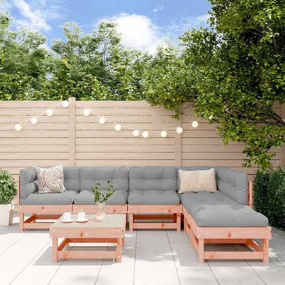 Set Divani Giardino 7 pz con Cuscini Legno Massello di Douglas