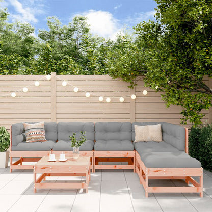 Set Divani Giardino 7 pz con Cuscini Legno Massello di Douglas