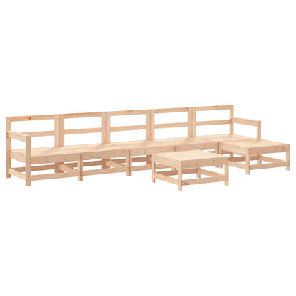 Set Divani da Giardino 7 pz con Cuscini in Legno Massello