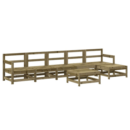 Set Divani da Giardino 7pz con Cuscini Legno Impregnato di Pino