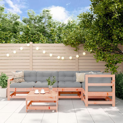 Set Divani Giardino 6 pz con Cuscini Legno Massello di Douglas