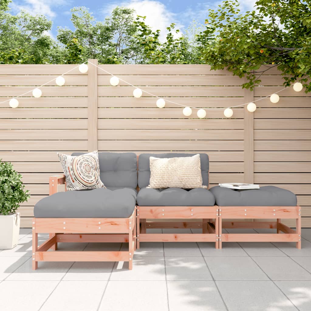 Set Divani Giardino 4 pz con Cuscini Legno Massello di Douglas