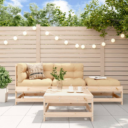 Set Divani da Giardino 4 pz con Cuscini in Legno Massello