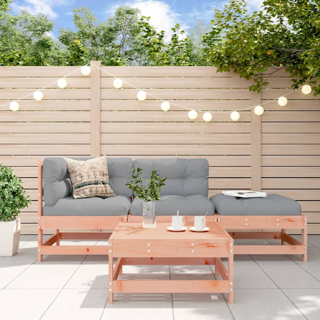 Set Divani Giardino 4 pz con Cuscini Legno Massello di Douglas