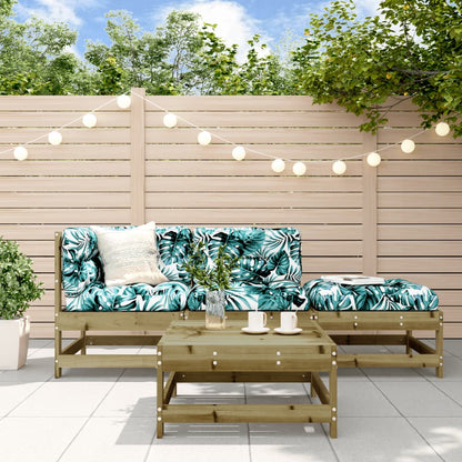 Set Divani da Giardino 4pz con Cuscini Legno Impregnato di Pino