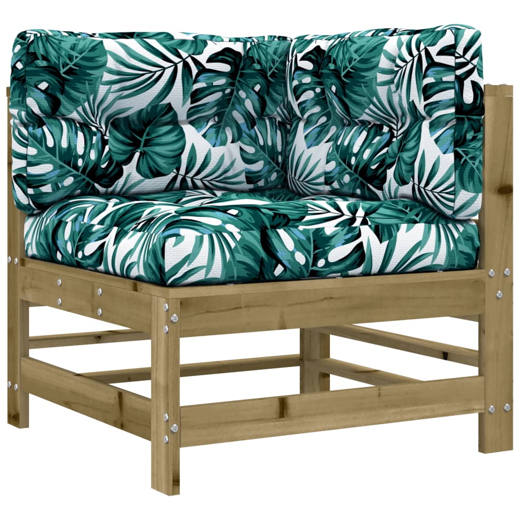 Set Divani da Giardino 10 pz con Cuscini Legno Impregnato Pino